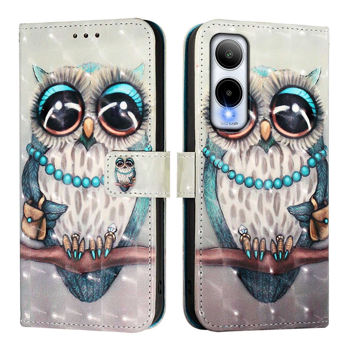 Cricket Icon 6 Leather Flip Phone Case with 3D Painted Design, Card Holder, Wallet & Stand Function - Durable Protection & Easy Access