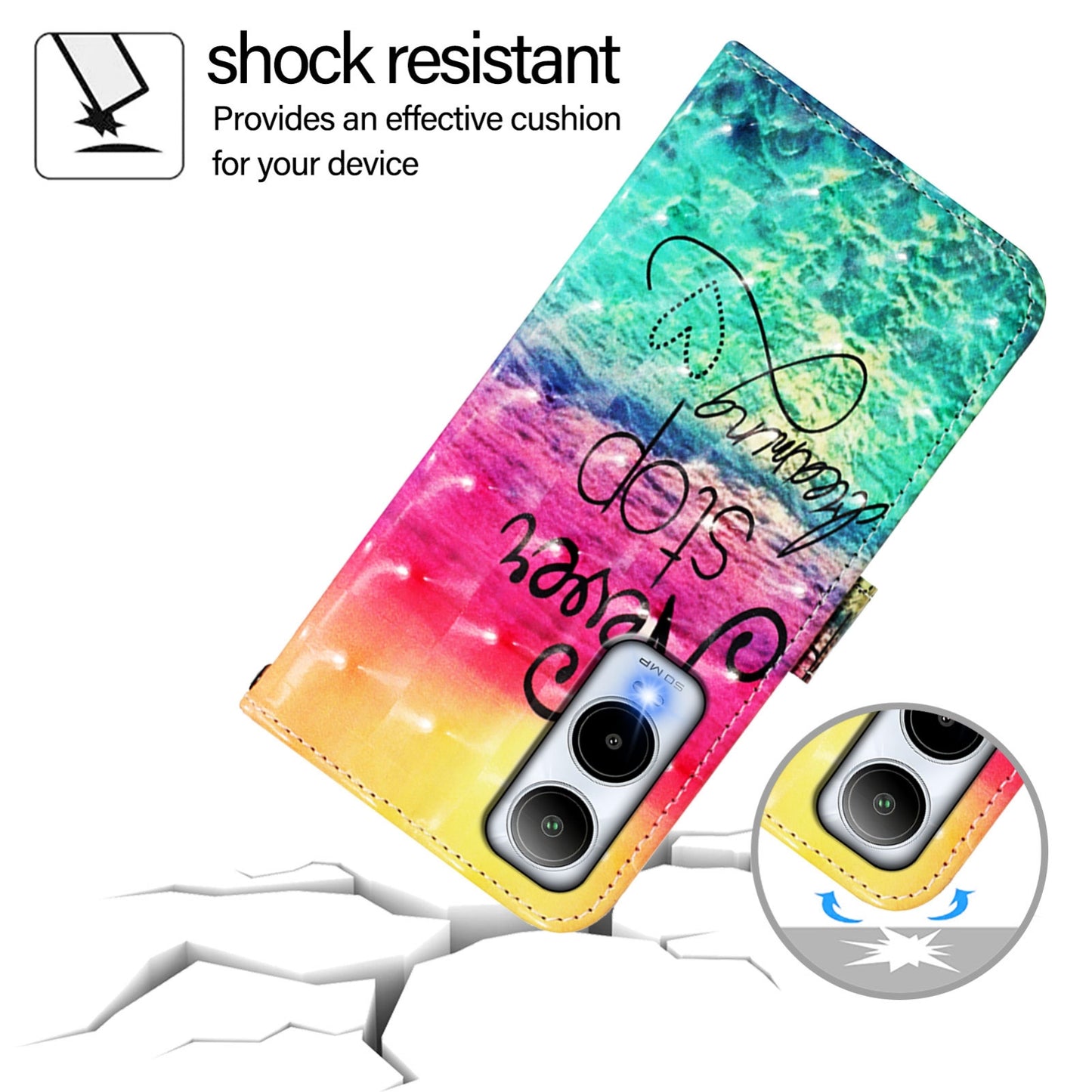 Cricket Icon 6 Leather Flip Phone Case with 3D Painted Design, Card Holder, Wallet & Stand Function - Durable Protection & Easy Access