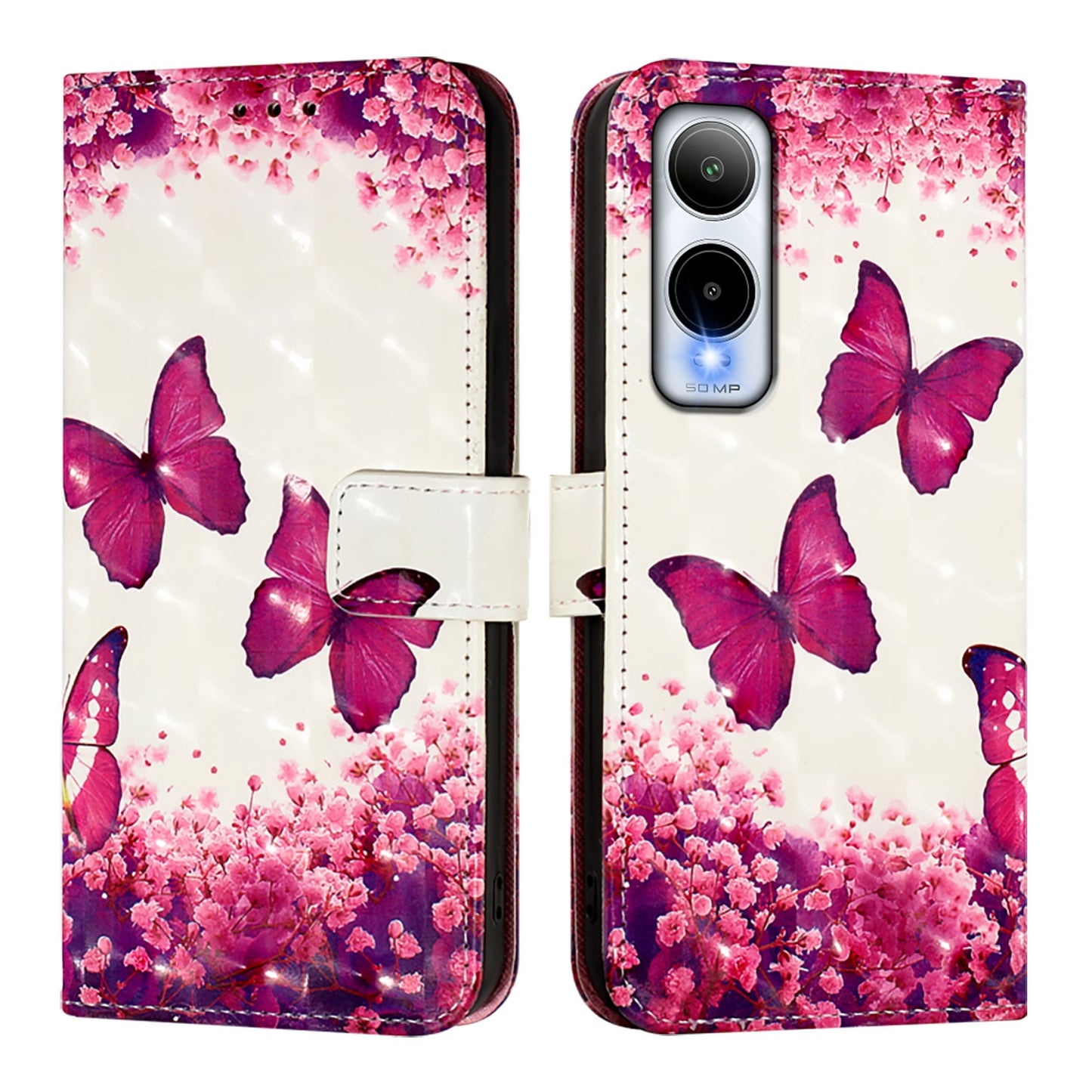 Cricket Icon 6 Leather Flip Phone Case with 3D Painted Design, Card Holder, Wallet & Stand Function - Durable Protection & Easy Access