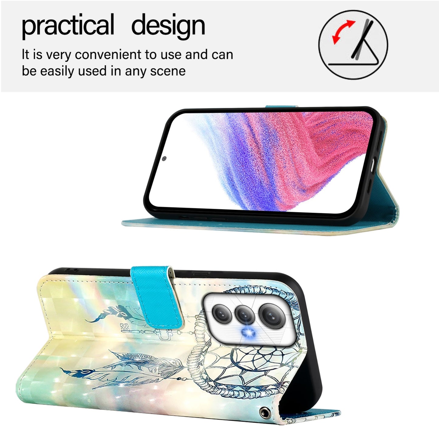 Cubot Max 5 Leather Flip Phone Case with 3D Painted Design, Card Holder, Wallet & Stand Function - Durable Protection & Easy Access