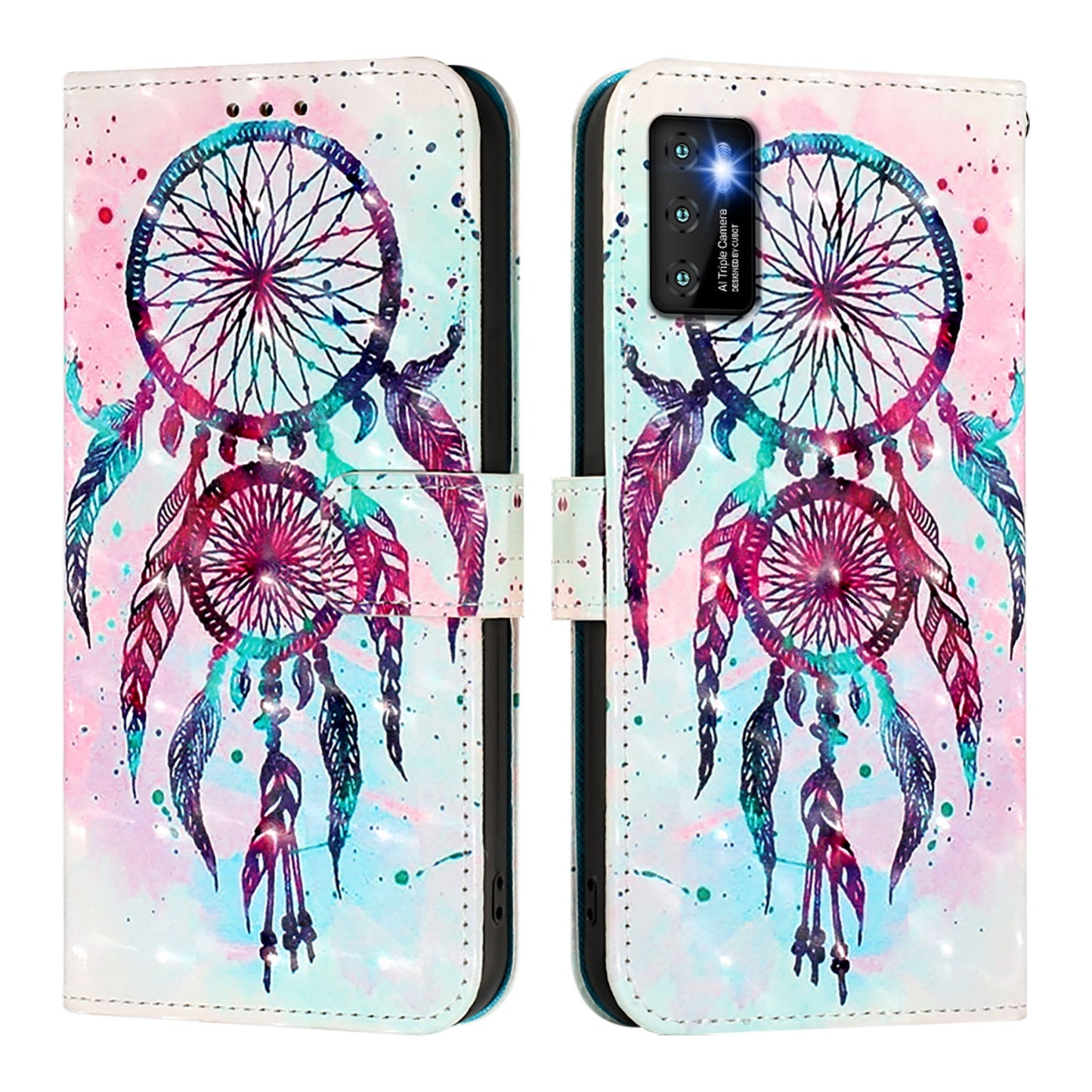 Cubot P50 Leather Flip Phone Case with 3D Painted Design, Card Holder, Wallet & Stand Function - Durable Protection & Easy Access