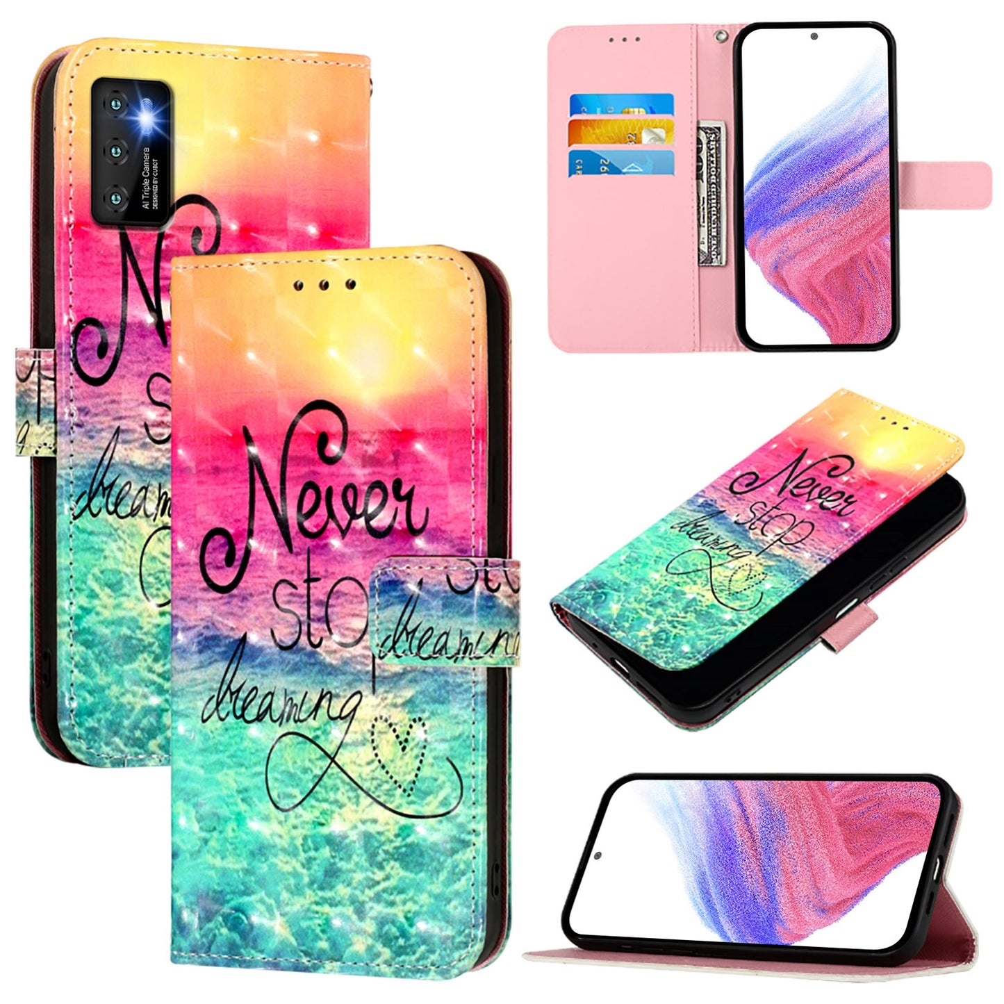 Cubot P50 Leather Flip Phone Case with 3D Painted Design, Card Holder, Wallet & Stand Function - Durable Protection & Easy Access