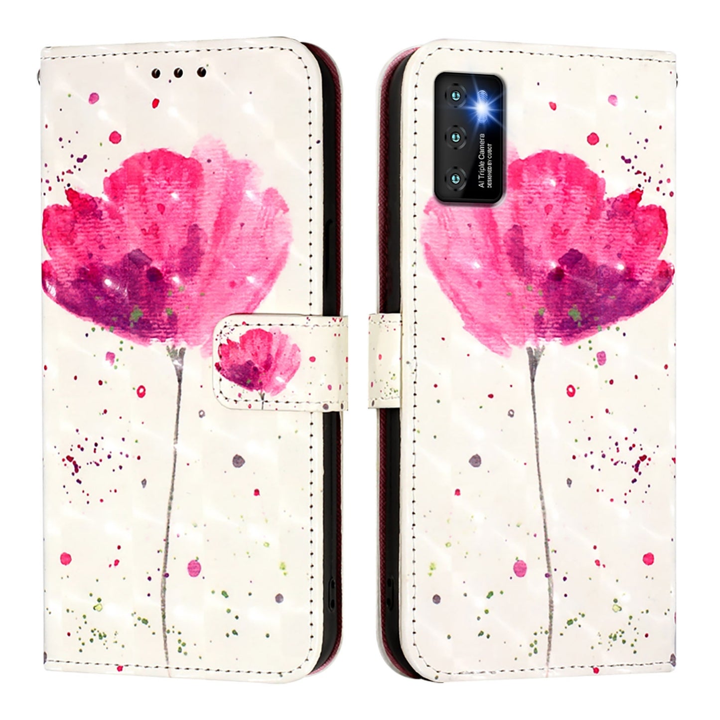 Cubot P50 Leather Flip Phone Case with 3D Painted Design, Card Holder, Wallet & Stand Function - Durable Protection & Easy Access