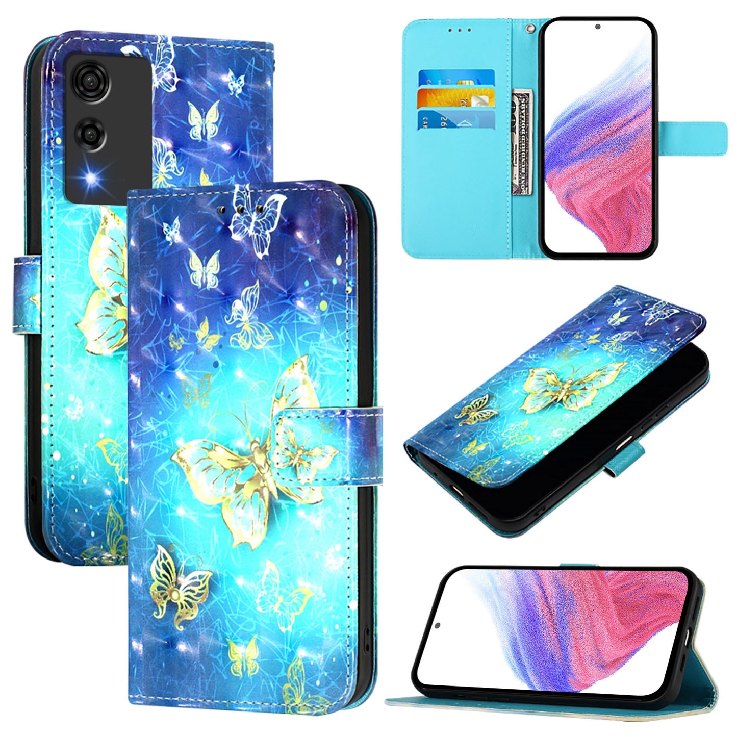 Cubot A10 Leather Flip Phone Case with 3D Painted Design, Card Holder, Wallet & Stand Function - Durable Protection & Easy Access