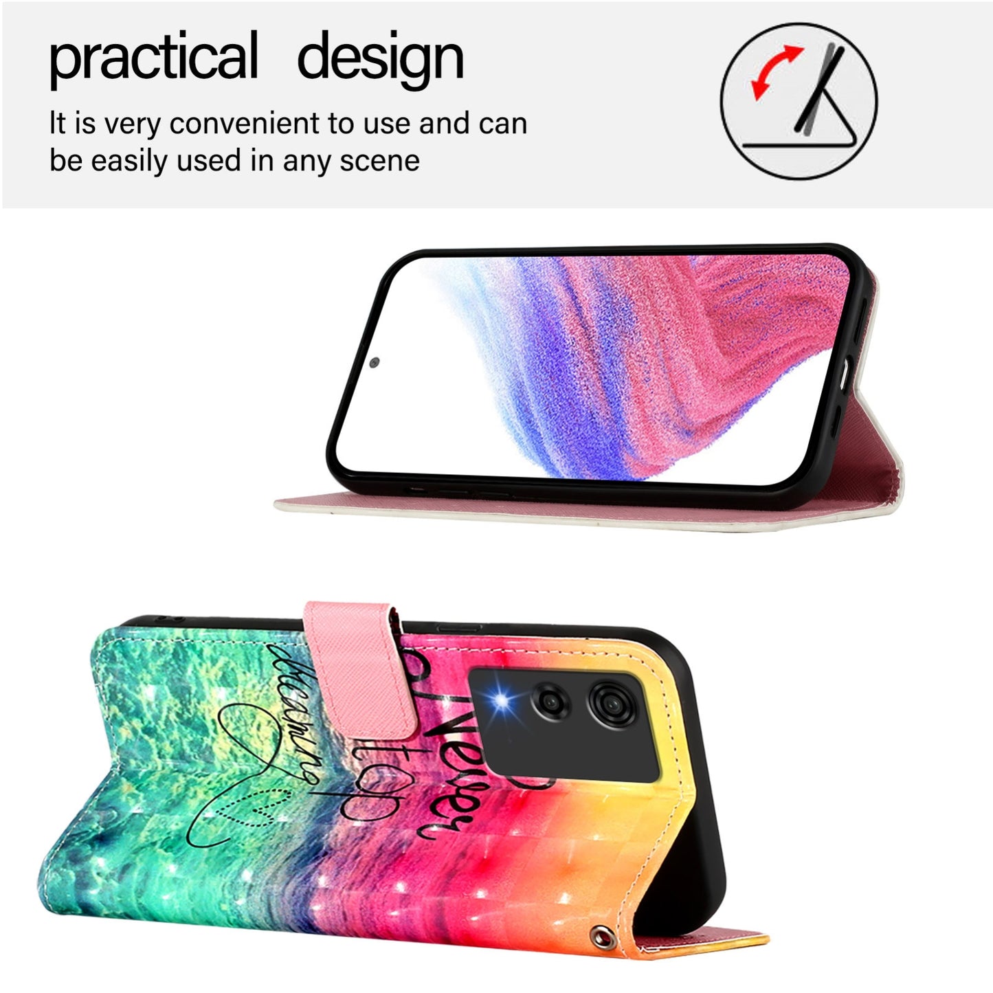 Cubot A10 Leather Flip Phone Case with 3D Painted Design, Card Holder, Wallet & Stand Function - Durable Protection & Easy Access