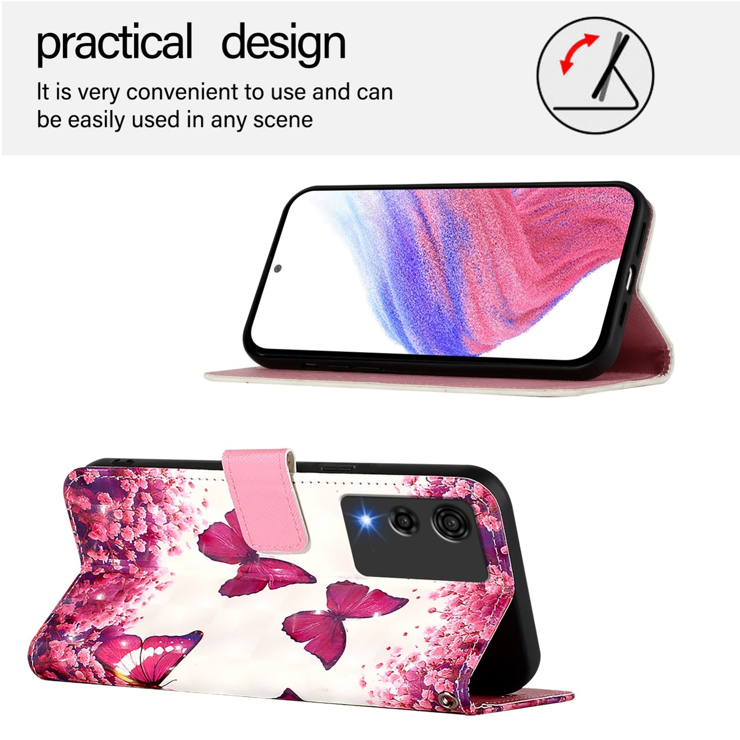 Cubot A10 Leather Flip Phone Case with 3D Painted Design, Card Holder, Wallet & Stand Function - Durable Protection & Easy Access