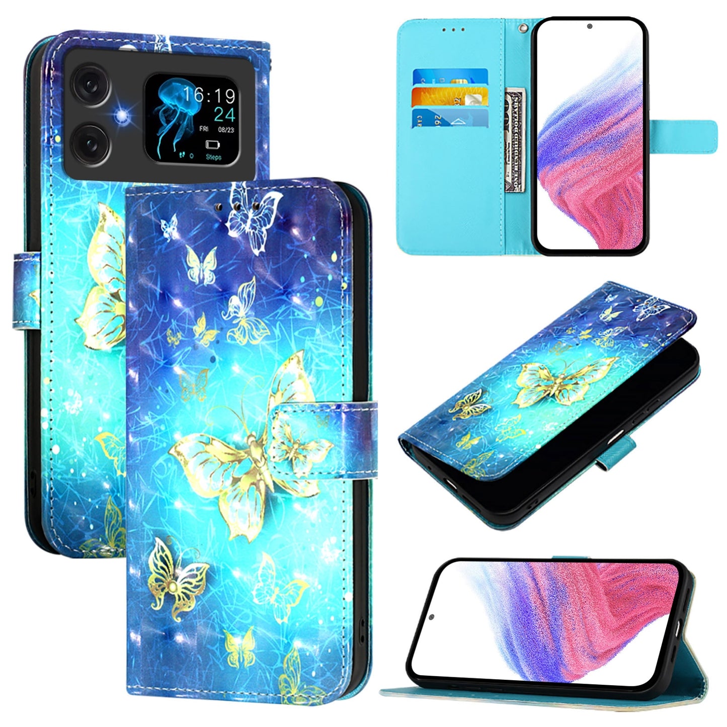 Cubot A20 Leather Flip Phone Case with 3D Painted Design, Card Holder, Wallet & Stand Function - Durable Protection & Easy Access