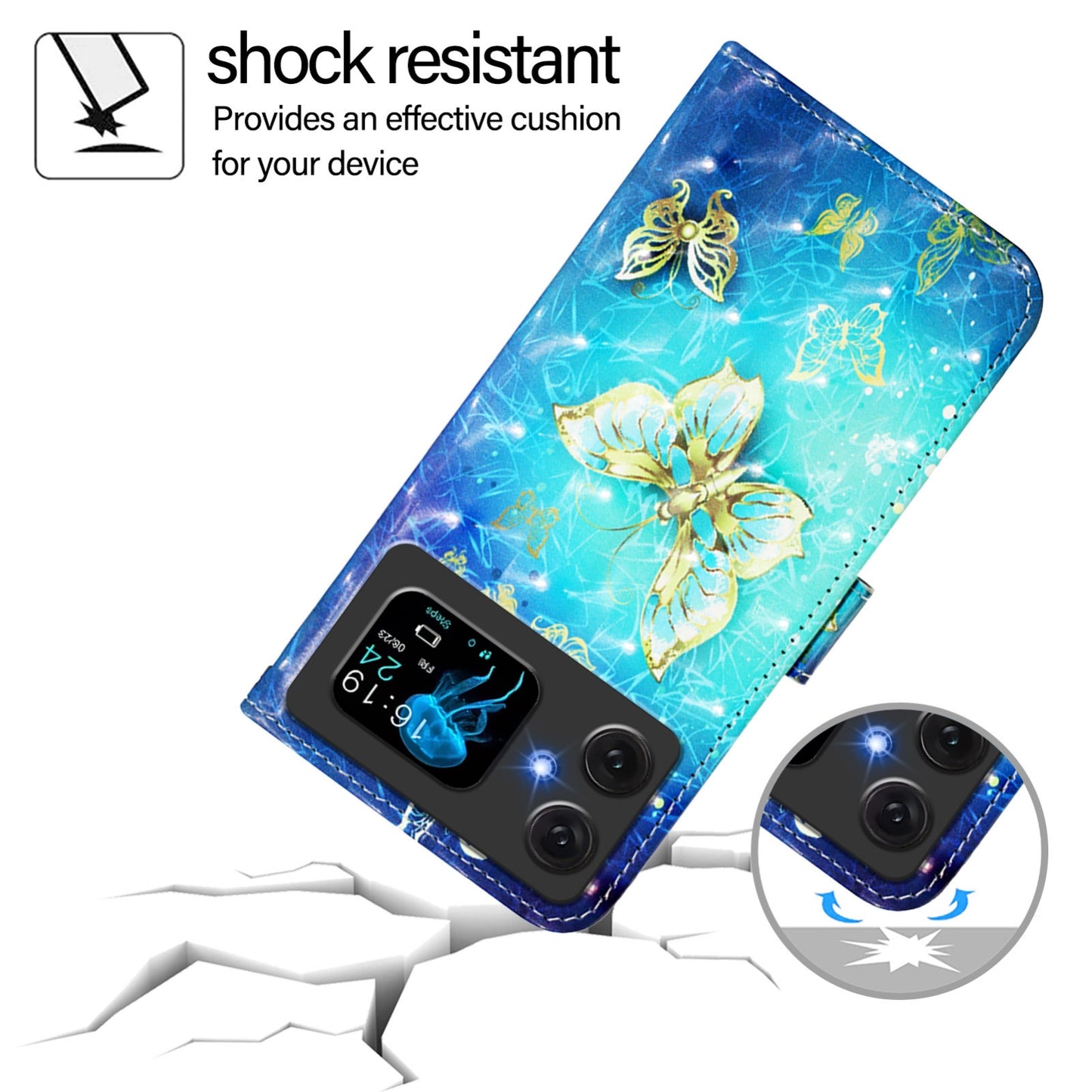 Cubot A20 Leather Flip Phone Case with 3D Painted Design, Card Holder, Wallet & Stand Function - Durable Protection & Easy Access