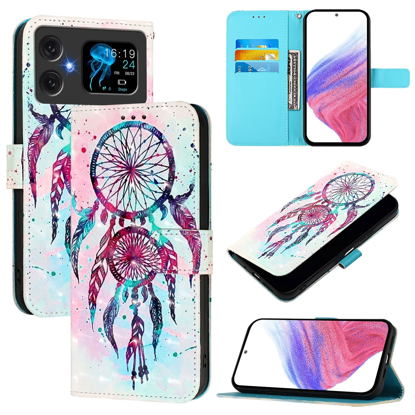 Cubot A20 Leather Flip Phone Case with 3D Painted Design, Card Holder, Wallet & Stand Function - Durable Protection & Easy Access