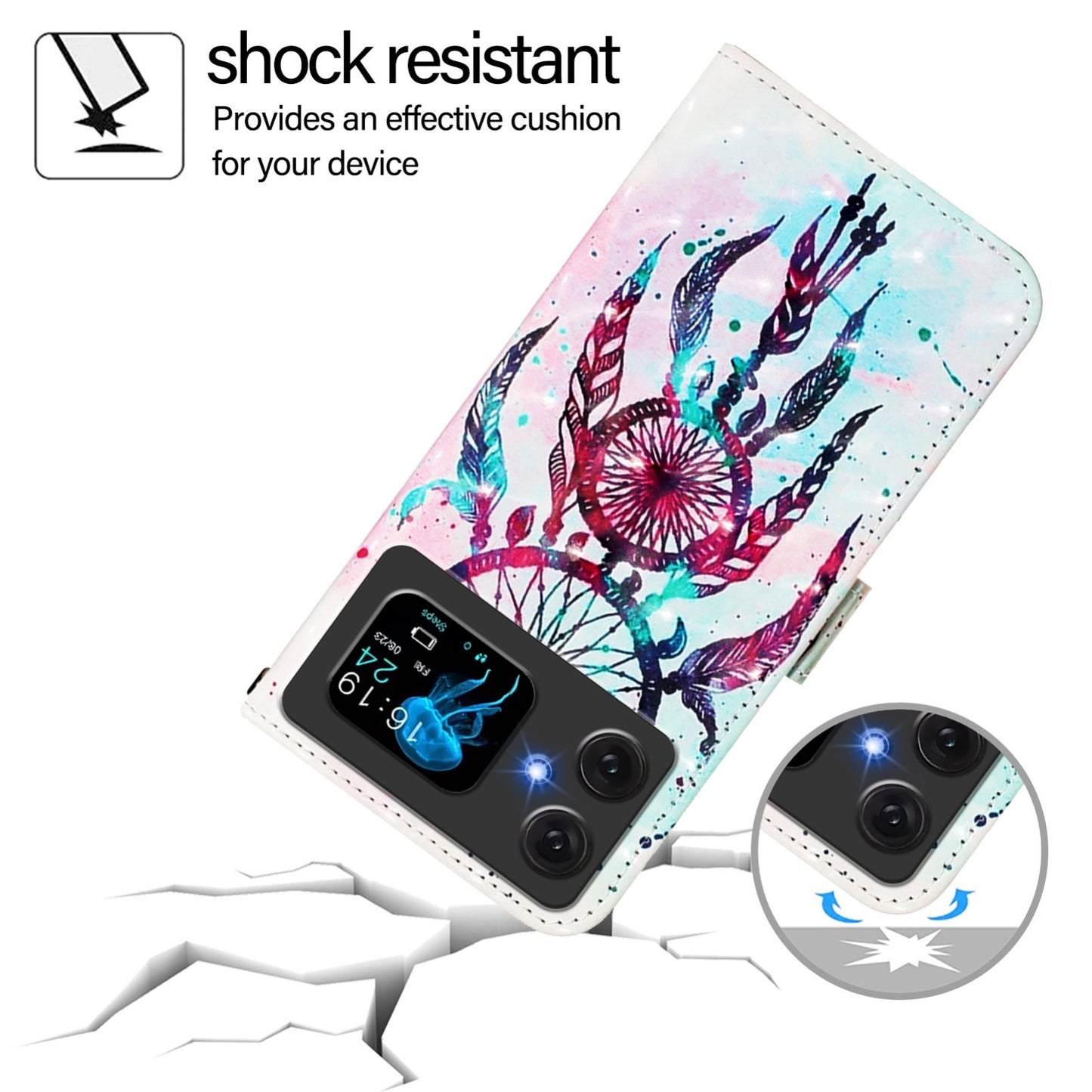 Cubot A20 Leather Flip Phone Case with 3D Painted Design, Card Holder, Wallet & Stand Function - Durable Protection & Easy Access