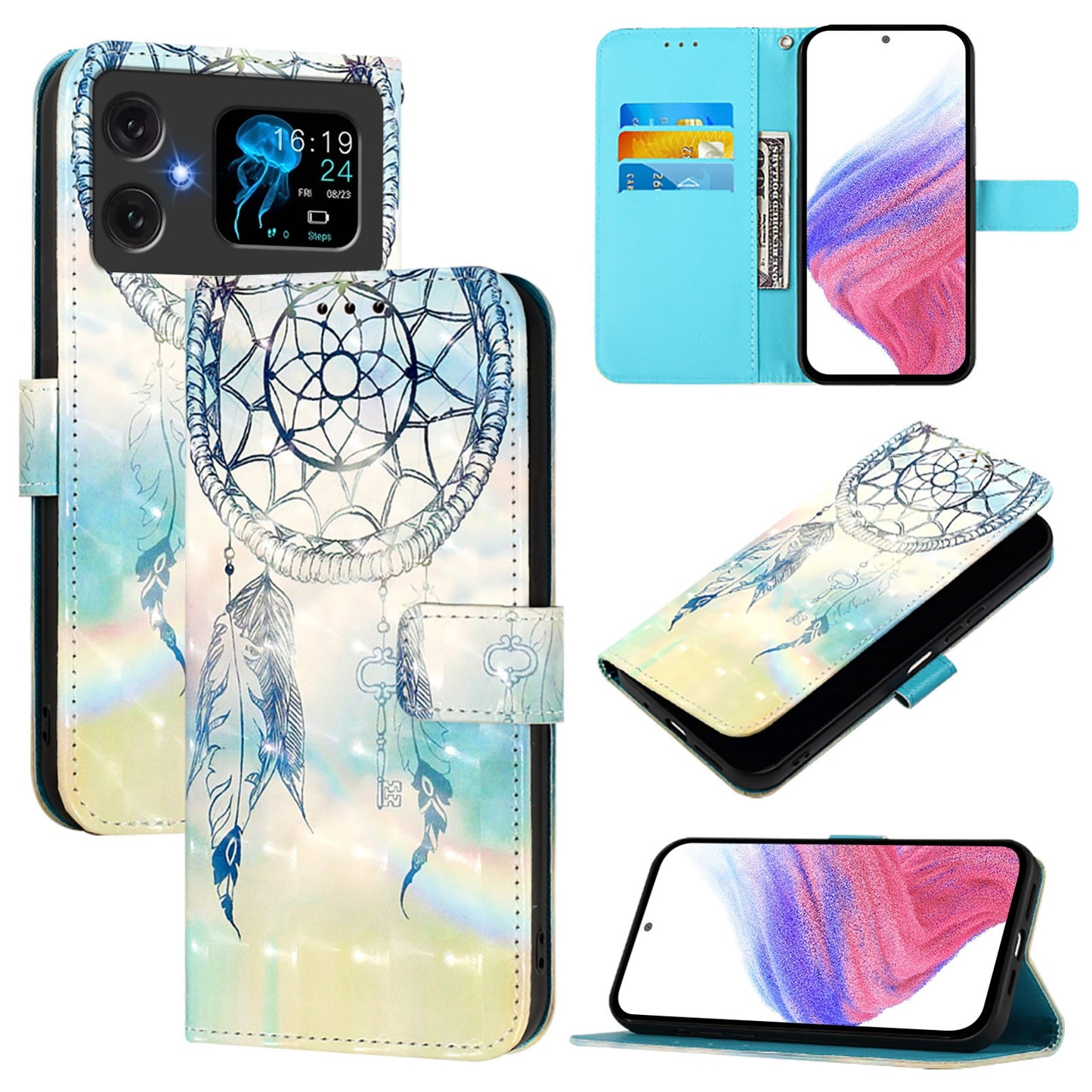 Cubot A20 Leather Flip Phone Case with 3D Painted Design, Card Holder, Wallet & Stand Function - Durable Protection & Easy Access