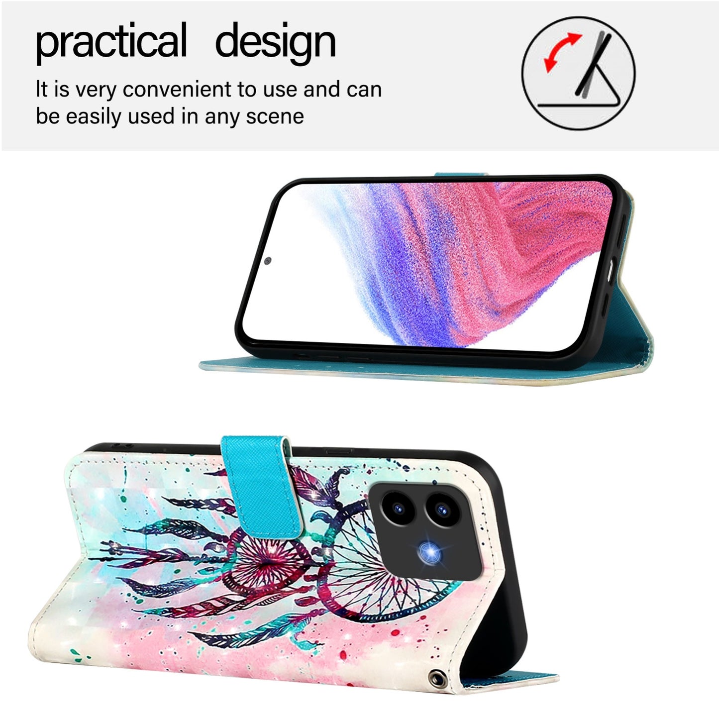 Cubot Note 40 Leather Flip Phone Case with 3D Painted Design, Card Holder, Wallet & Stand Function - Durable Protection & Easy Access