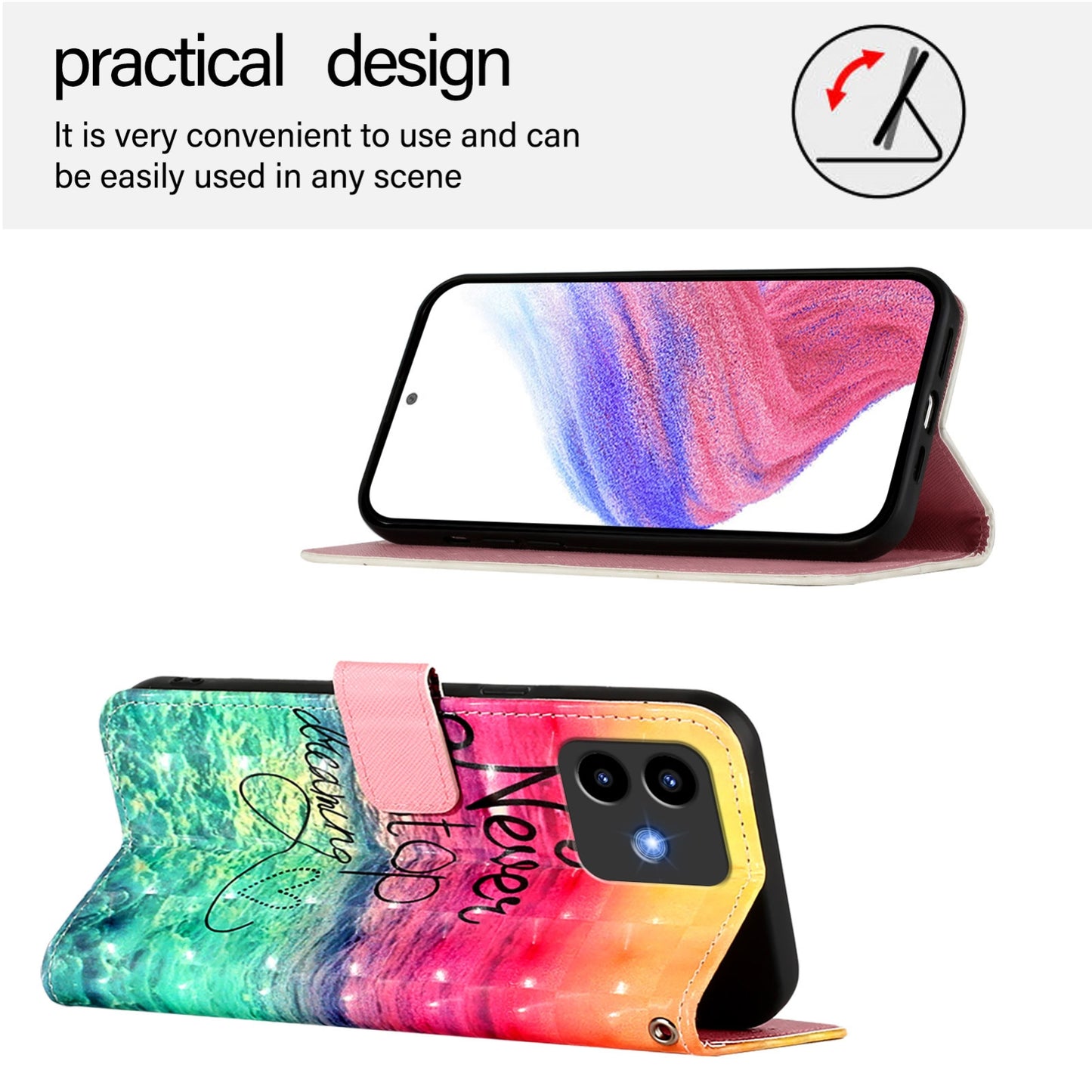 Cubot Note 40 Leather Flip Phone Case with 3D Painted Design, Card Holder, Wallet & Stand Function - Durable Protection & Easy Access