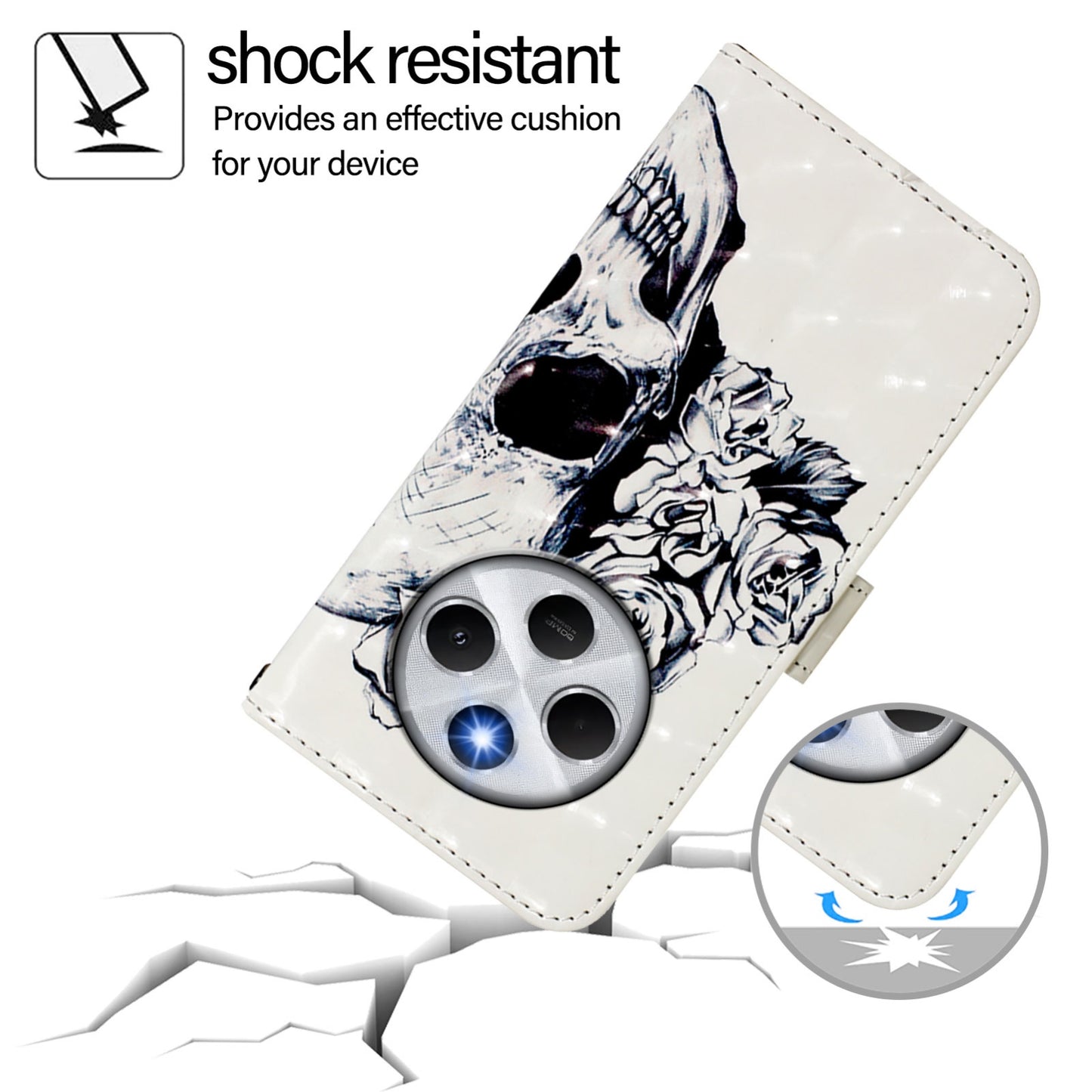 Redmi 14C 4G Leather Flip Phone Case with 3D Painted Design, Card Holder, Wallet & Stand Function - Durable Protection & Easy Access