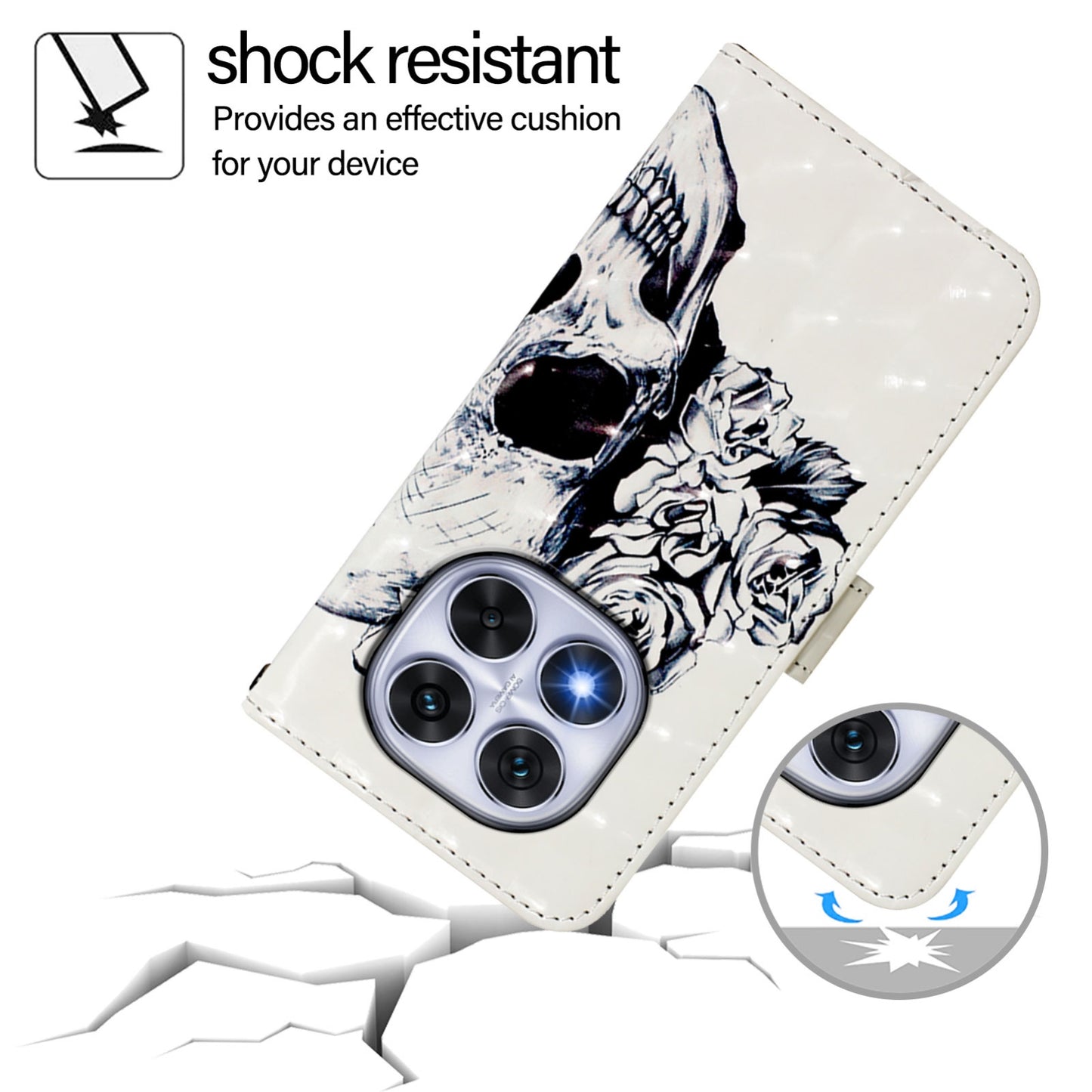 Redmi Note 14 Pro 5G Leather Flip Phone Case with 3D Painted Design, Card Holder, Wallet & Stand Function - Durable Protection & Easy Access