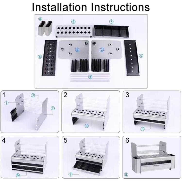 Blue Screwdriver and Electronic Component Storage Organizer with Multi-Compartment Design and Side Storage Slots