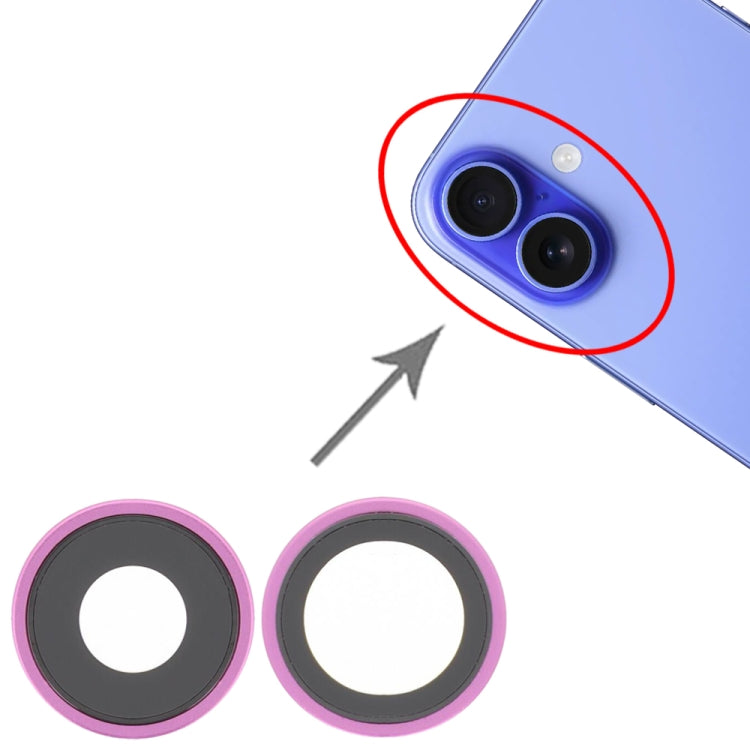 Pink Rear Camera Lens Cover Replacement for iPhone 16 / 16 Plus - Quality Checked, Perfect Fit