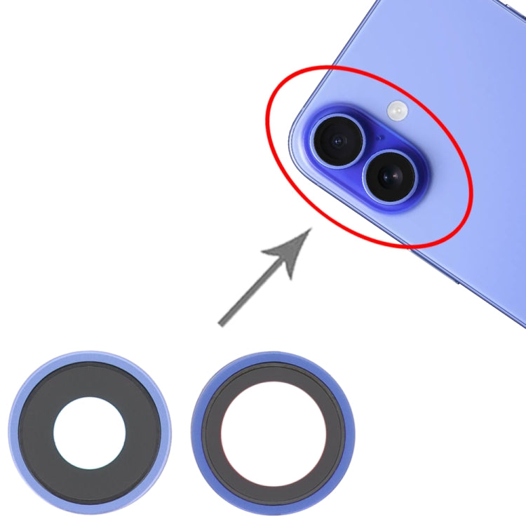 iPhone 16 / 16 Plus Rear Camera Lens Cover Replacement (Blue) - Quality Checked, Perfect Fit