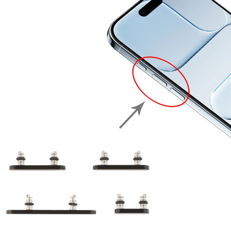 Replacement Black Power and Volume Control Buttons with Mute for iPhone Air - Professional Installation Recommended