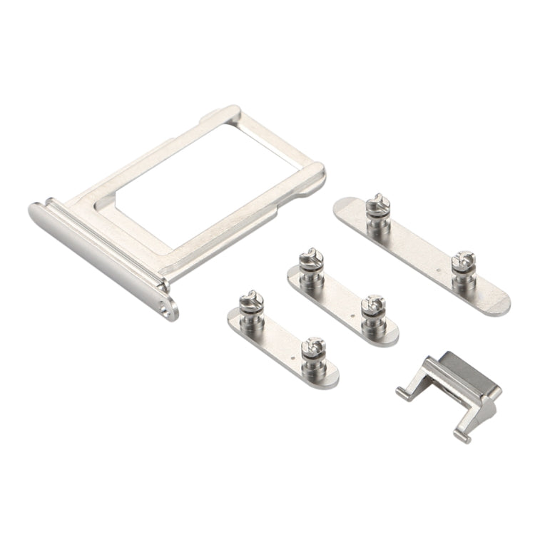iPhone X Silver Card Tray, Volume Control Key, Power Button & Mute Switch Vibrator Replacement Parts