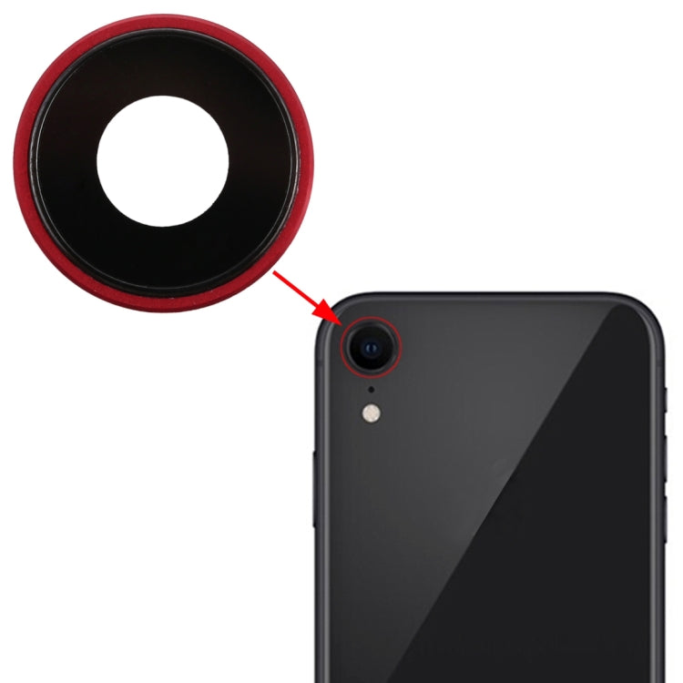 iPhone XR Back Camera Bezel & Lens Cover Replacement (Red) - Compatible, Professionally Inspected