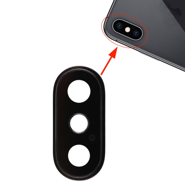 iPhone XS / XS Max Back Camera Bezel & Lens Cover Replacement (Black) - Quality Checked, Professional Install Recommended