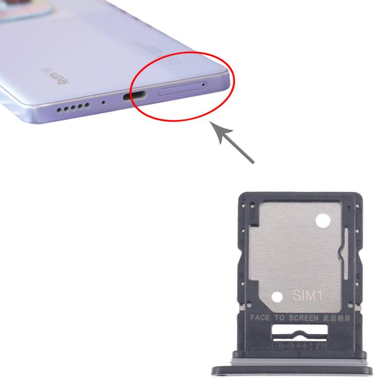 Original SIM + SIM/Micro SD Card Tray for Xiaomi Redmi Note 14 5G (10pcs, Black) - Replacement Part
