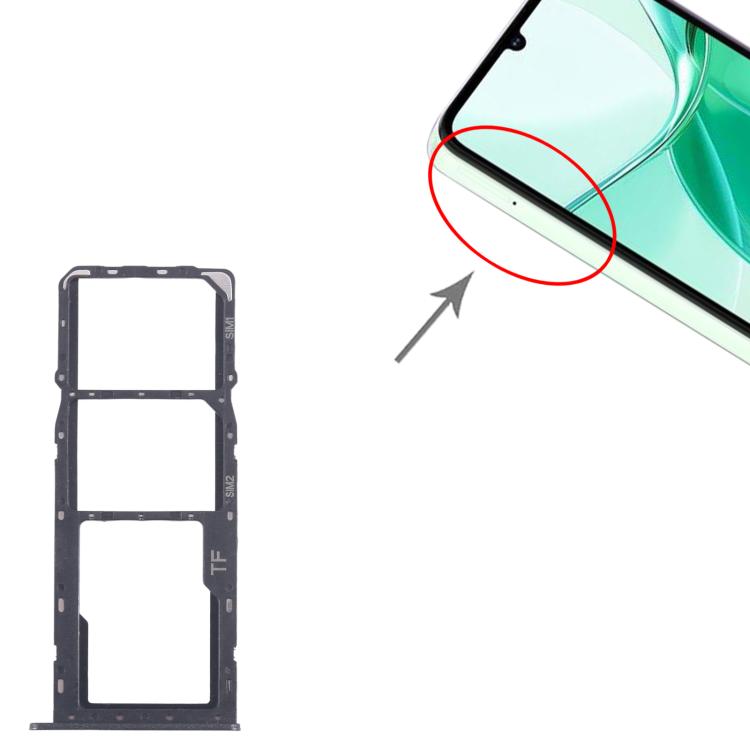 ZTE Blade A35 SIM Card Tray + Micro SD Card Tray Replacement (Black) - Perfect Fit, Professional Installation Recommended