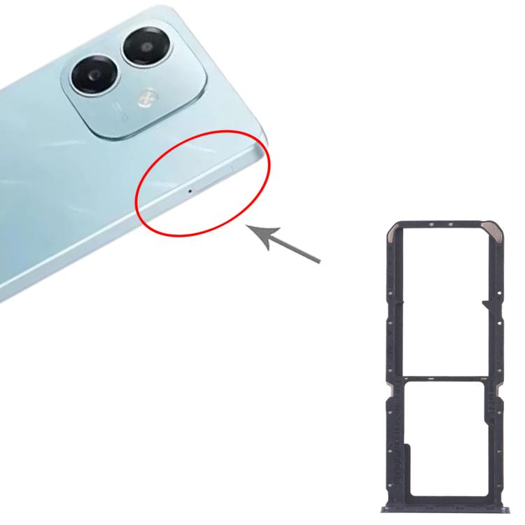 Original OPPO A3x 4G CPH2641 SIM Card Tray Set - 10pcs Black SIM & Micro SD Card Trays for Replacement