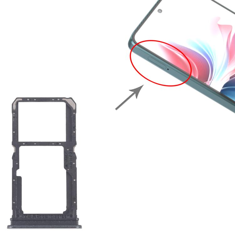 Original SIM Card Tray Set for OPPO F25 Pro - 10pcs (Black) | Includes SIM & Micro SD Card Tray