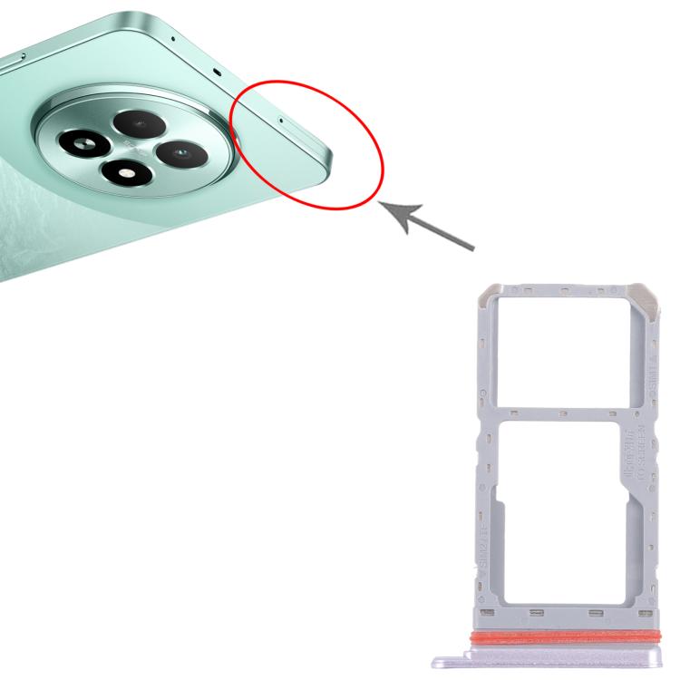 Original SIM Card Tray + Micro SD Card Tray for Realme 13 5G RMX3951 (10pcs, Pink) - Replacement Parts