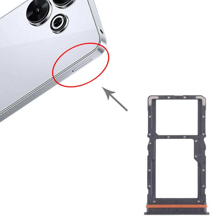 Xiaomi Redmi Note 13R SIM Card Tray + Micro SD Card Tray Replacement (10pcs, Black) - Perfect Fit