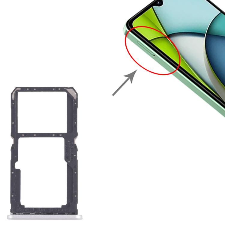 Xiaomi Redmi A3x SIM Card Tray & Micro SD Card Tray Set (10pcs, Silver) - Replacement Parts