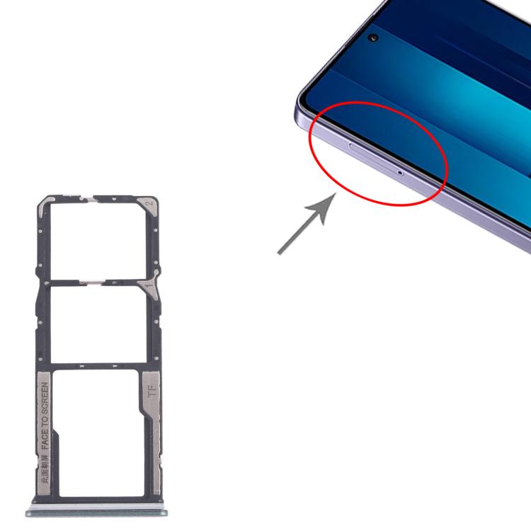 Xiaomi Poco M6 Pro 4G SIM Card Tray Set - 10pcs SIM & Micro SD Card Trays (Green) for Replacement