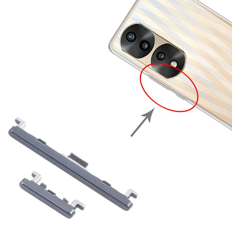 Original Power & Volume Control Button Replacement for Honor 70 Pro (10 Pairs, Black) - Quality Checked