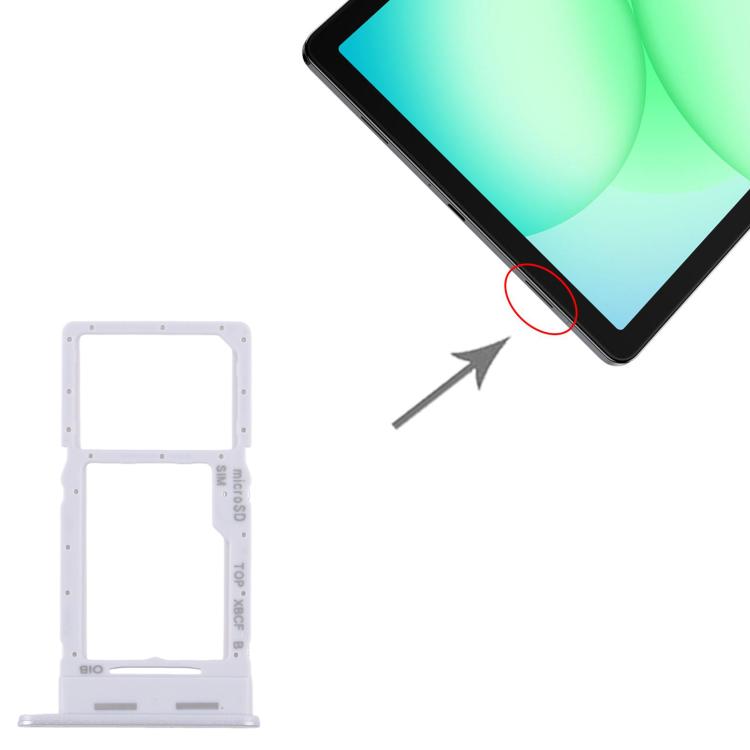 Original SIM & Micro SD Card Tray for Samsung Galaxy Tab A11+ SM-X236/X230 (Silver) - Quality Replacement Part