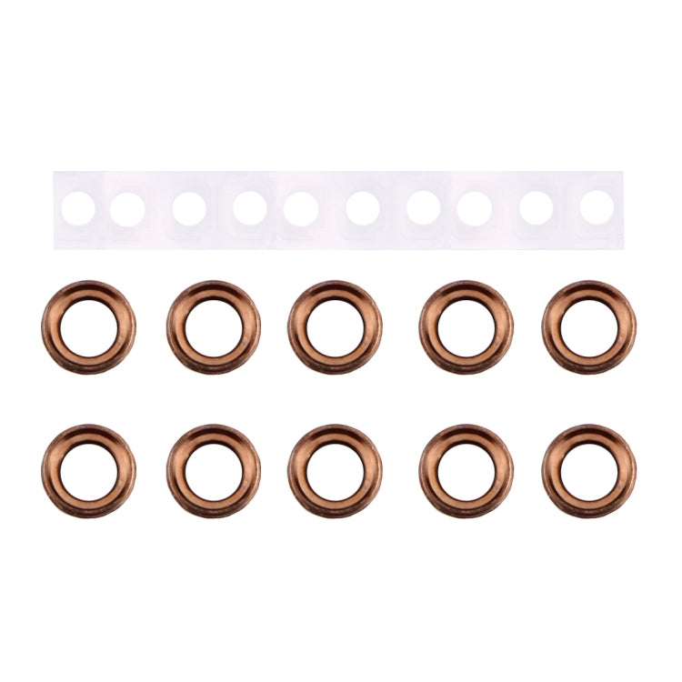 10 Pairs Rear Camera Lens Ring & Flashlight Bracket Set for iPhone 6 Plus & 6s Plus (Rose Gold)