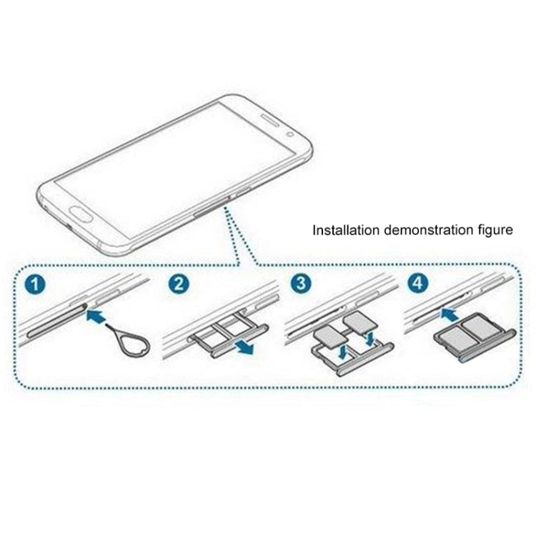 Silver 2 SIM Card Tray for Samsung Galaxy S6 - Replacement Part, Professional Installation Recommended