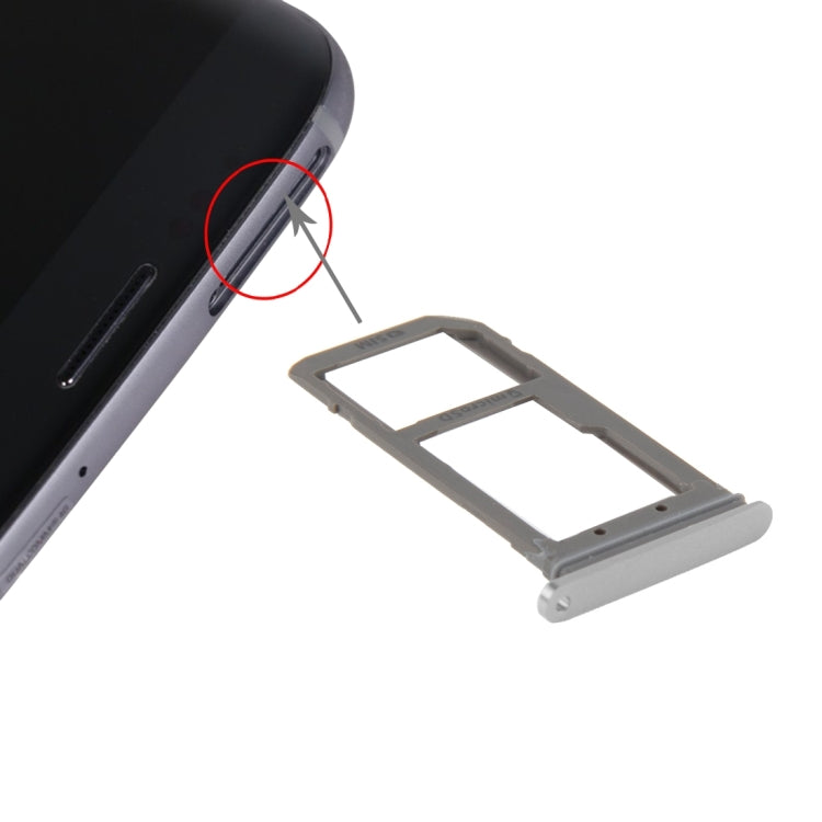 Samsung Galaxy S7 Edge / G935 Silver SIM & Micro SD Card Tray Replacement - Brand New, High Quality