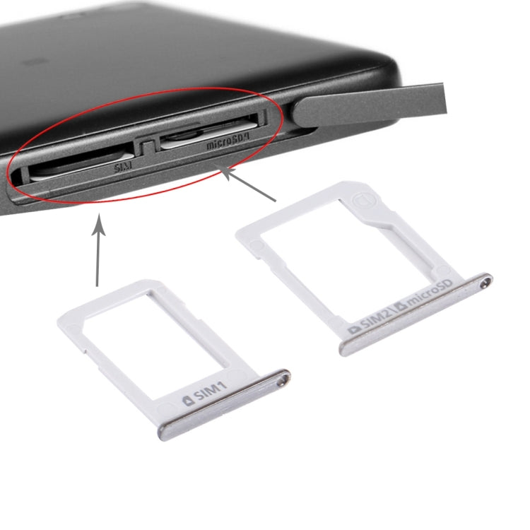 Samsung Galaxy E5 (Dual SIM) SIM Card Tray & Micro SD Card Tray Replacement - Silver