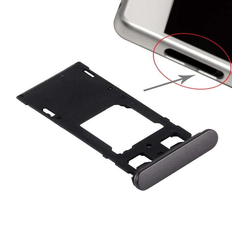 Sony Xperia X Dual SIM Card Tray & Micro SD Card Slot Dust Plug (Graphite Black) - High Quality Replacement