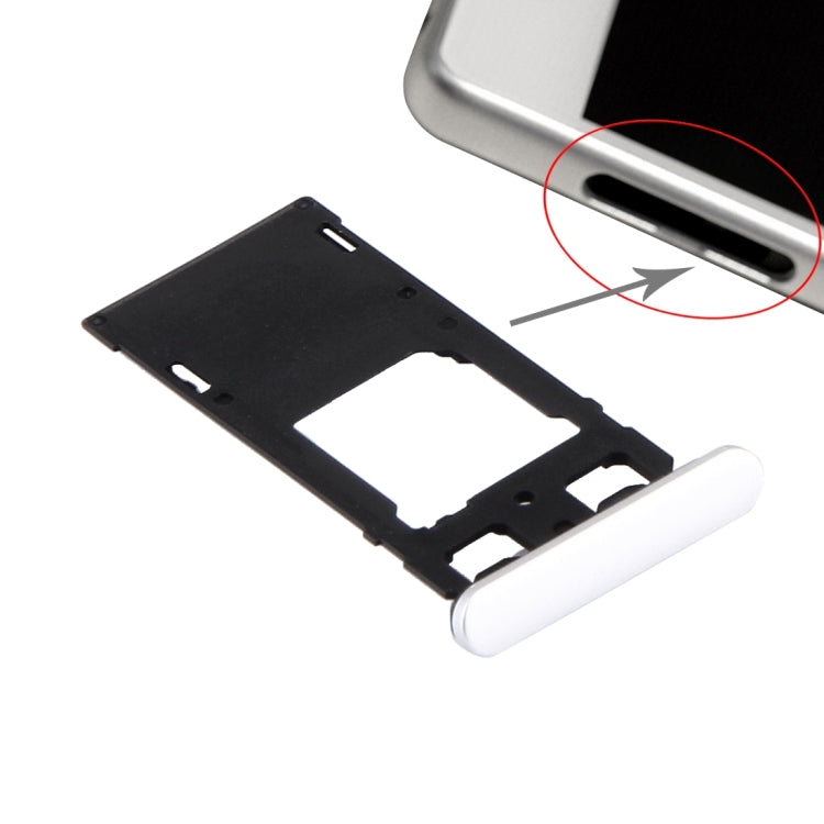 White SIM Card Tray & Micro SD Card Tray with Dust Plug for Sony Xperia X (Dual SIM Version)