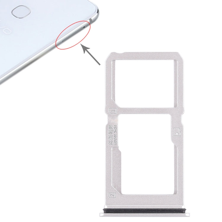 Vivo X21i SIM Card Tray + Micro SD Card Tray (Silver) - Replacement for Broken/Unworkable Trays