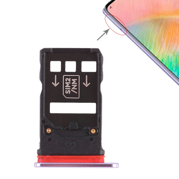 2-Pack Silver SIM Card Tray for Huawei Mate 20 X - Replacement Parts, Professional Installation Recommended