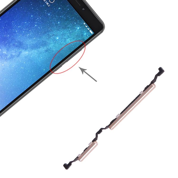 Xiaomi Max 2 Replacement Power & Volume Control Buttons (Gold) - Quality Checked, Professional Installation Recommended