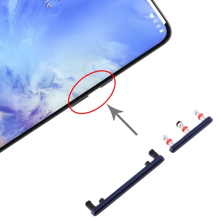 OnePlus 7 Pro Blue Power & Volume Control Buttons - Compatible Replacement Parts