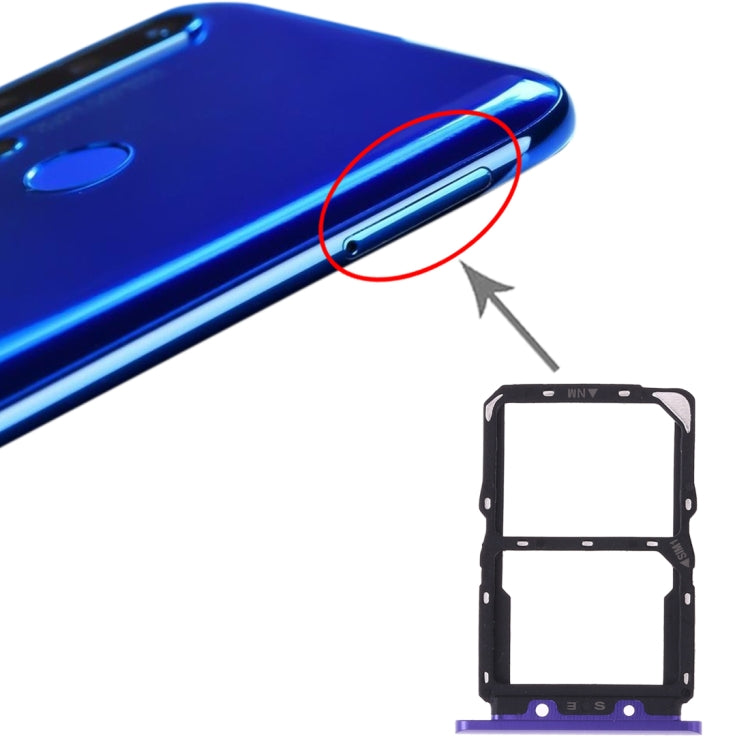 SIM & NM Card Tray for Huawei Nova 5 (Purple) - Replacement Part, Fully Compatible, Installation Recommended