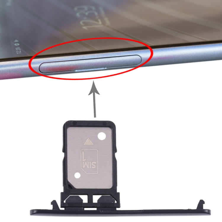 Replacement Single SIM Card Tray for Sony Xperia 10 Plus (Black) - Perfect Fit & Condition
