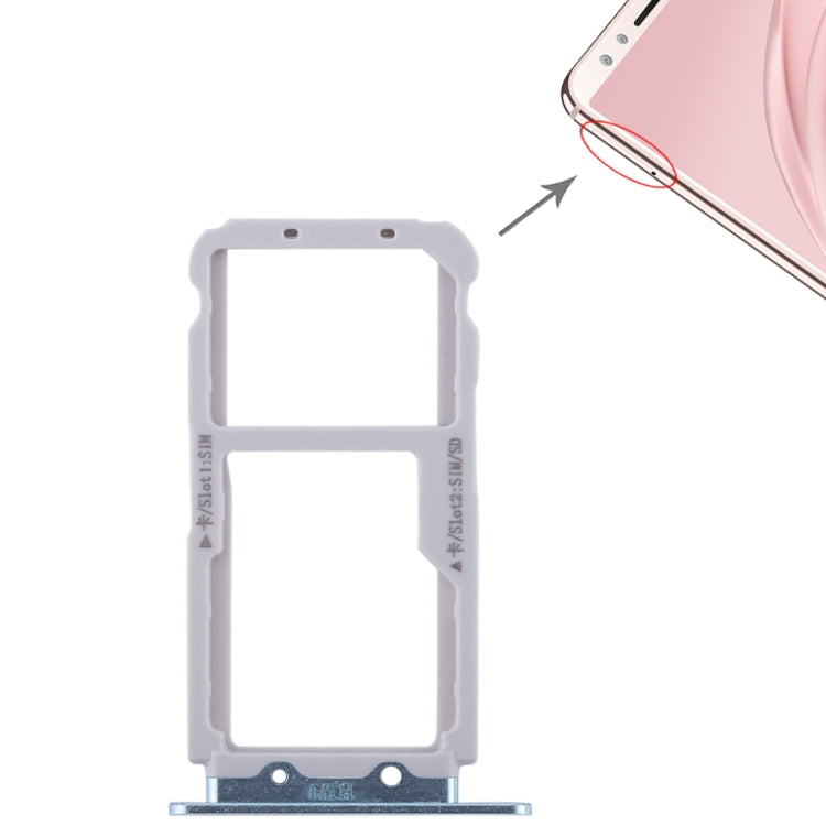 Replacement 2 SIM & Micro SD Card Tray for Huawei Nova 2s (Blue) - Compatible & Quality Checked