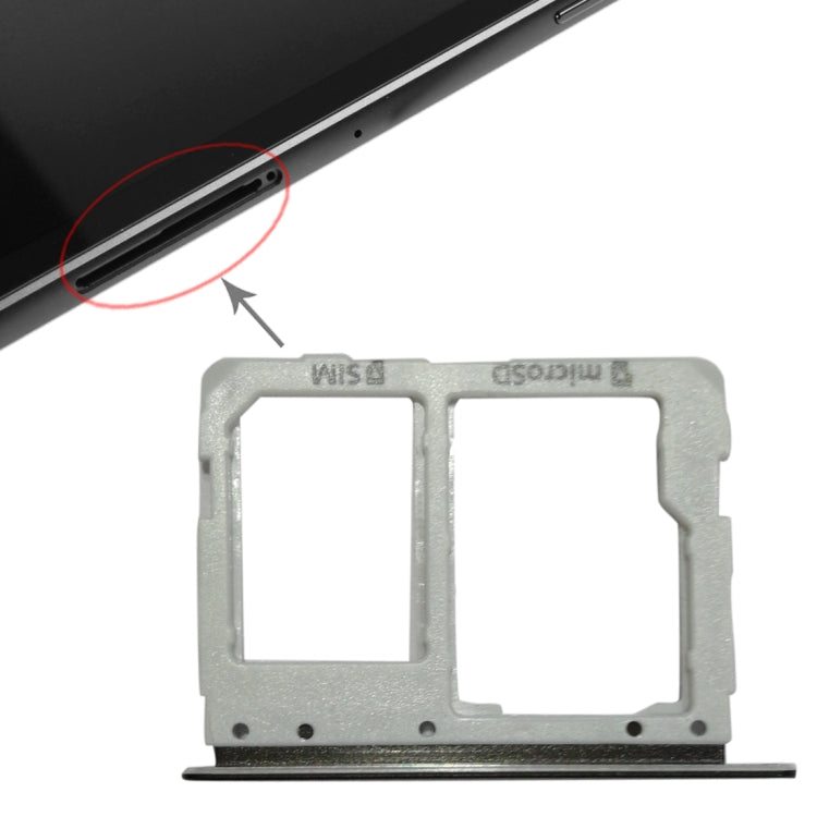 Black SIM Card Tray + Micro SD Card Tray for Galaxy Tab S3 9.7 / T825 (3G Version) - Replacement Part